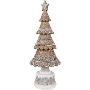 Clayre & Eef 6PR4324 Decoratieve Kerstboom Bruin Roze...