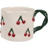 Clayre & Eef 6CEMU0149 Mok Kersen Beige Rood Keramiek 200 ml 13x9x7 cm