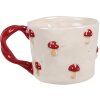 Clayre & Eef 6CEMU0151 Mok Paddenstoel Beige Rood 200 ml 13x9x7 cm