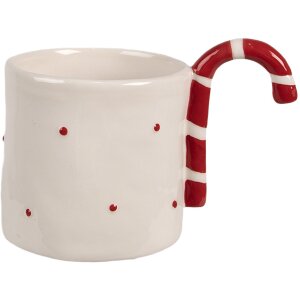 Clayre & Eef 6CEMU0153 Mok Beige Rood Keramiek 325 ml...