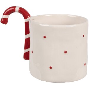 Clayre & Eef 6CEMU0153 Mok Beige Rood Keramiek 325 ml...