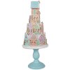 Clayre & Eef 5PR0136 Decoratief Huis Pastelkleuren Blauw Roze Ø 24x59 cm Polyresin