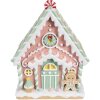 Clayre & Eef 6PR4263 Decoratief Huis Roze 20x16x25 cm Polyresin Kerstmis