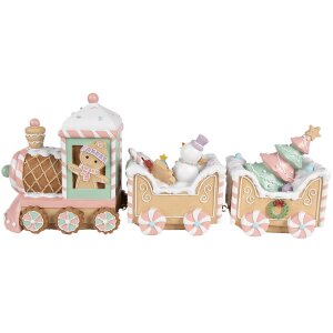 Clayre & Eef 6PR4266 Decoratie Trein Beige Roze...