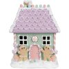 Clayre & Eef 6PR4267 Decoratief Huis Kerstmis Groen Roze Purper 17x14x21 cm
