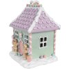 Clayre & Eef 6PR4267 Decoratief Huis Kerstmis Groen Roze Purper 17x14x21 cm