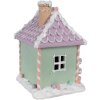 Clayre & Eef 6PR4267 Decoratief Huis Kerstmis Groen Roze Purper 17x14x21 cm
