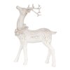 Clayre & Eef 6PR4284 Decoratie Hert Wit 13x5x19 cm Polyresin