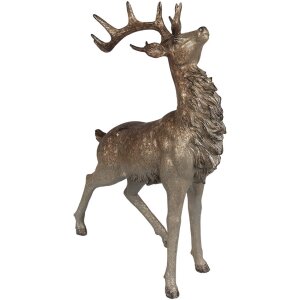 Clayre & Eef 6PR4294 Decoratie Hert Bruin Goudkleurig 33x16x42 cm