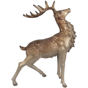 Clayre & Eef 6PR4294 Decoratie Hert Bruin Goudkleurig 33x16x42 cm