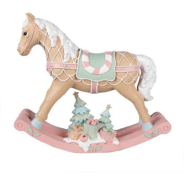 Clayre & Eef 6PR4260 Decoratief Hobbelpaard Beige 41x10x37 cm Polyresin Landhuis