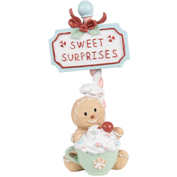 Clayre & Eef 6PR4269 Decoratie Peperkoekman Beige Groen 13x10x25 cm