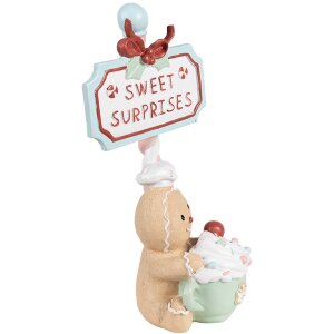 Clayre & Eef 6PR4269 Decoratie Peperkoekman Beige Groen 13x10x25 cm