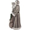 Clayre & Eef 6PR4282 Kerstman Decoratiefiguur Grijs 22x18x40 cm Klassiek