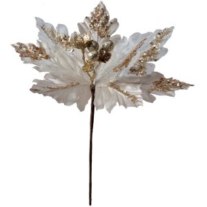 Clayre & Eef 65827 Kerstdecoratie Bloem Wit Beige...