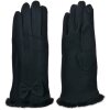 Juleeze JZGL0089Z Handschoenen zwart 9x23x1cm met strik imitatiebont