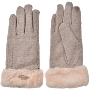 Juleeze JZGL0090BE Handschoenen beige met imitatiebont...