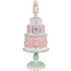 Clayre & Eef 6PR4261 Decoratie Taart Ø 17x42 cm Roze Polyresin Landelijke Stijl