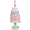 Clayre & Eef 6PR4261 Decoratie Taart Ø 17x42 cm Roze Polyresin Landelijke Stijl
