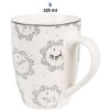 Clayre & Eef LGDMU Mok Porselein Hond Wit Grijs 325 ml landelijke stijl
