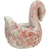 Clayre & Eef 6TE0549 Bloempot Zwaan Antiek Look Grijs Rood 19x11x15 cm Steen