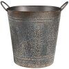 Clayre & Eef 6Y5684 Decoratie Bloempot Metaal Grijs 35x22x32 cm Antieke Stijl