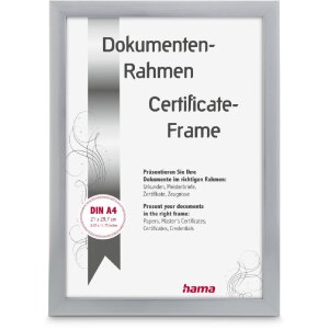 Hama kunststof lijst Chiaro zilver 21 x 29,7 cm DIN A4