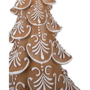 Clayre & Eef 6PR3905GG Kerstboom LED Bruin Beige 26x23x42 cm 3xAA
