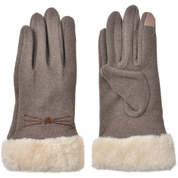 Juleeze JZGL0102KH Handschoenen Bruin 9x23x2 cm zacht imitatiebont voering