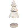 Clayre & Eef 65868 Kerstboom Ø12x32 cm Wit Bruin IJzer Hout