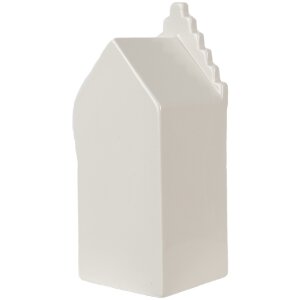 Clayre & Eef 6CE1598M LED Decoratief Huisje Beige Goud 7x6x16 cm Porselein Landelijke Stijl