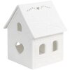 Clayre & Eef 6CE1739 Theelichthouder Huis Porselein Wit 7x8x9 cm