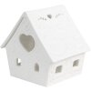 Clayre & Eef 6CE1740 Theelichthouder Huis Porselein Wit 9x7x8 cm