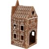 Clayre & Eef 6CE1746 Theelichthouder Huis Porselein Bruin Wit 7x7x17 cm