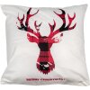 Clayre & Eef KT021.368 Kussenhoes 45x45 cm Wit Rood Kerstdesign