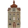 Clayre & Eef 6CE1881 Theelichthouder Huis Keramiek Groen Bruin 12x9x25 cm