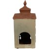 Clayre & Eef 6CE1881 Theelichthouder Huis Keramiek Groen Bruin 12x9x25 cm