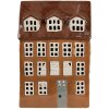 Clayre & Eef 6CE1887 Theelichthouder Huis Keramiek Bruin 17x11x24 cm Landelijke stijl