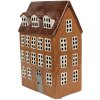 Clayre & Eef 6CE1887 Theelichthouder Huis Keramiek Bruin 17x11x24 cm Landelijke stijl