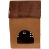 Clayre & Eef 6CE1887 Theelichthouder Huis Keramiek Bruin 17x11x24 cm Landelijke stijl