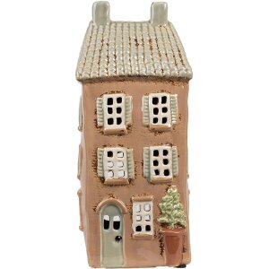 Clayre & Eef 6CE1895 Theelichthouder Huis Keramiek...