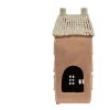 Clayre & Eef 6CE1895 Theelichthouder Huis Keramiek Bruin Beige 12x9x28 cm