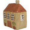 Clayre & Eef 6CE1896 Theelichthouder Huis Keramiek Groen Oranje 17x10x19 cm