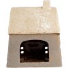 Clayre & Eef 6CE1899 Theelichthouder Huis Keramiek Grijs Beige 15x10x17 cm