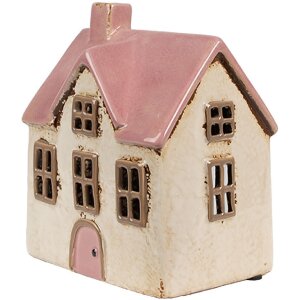 Clayre & Eef 6CE1900 Theelichthouder Huis Beige Roze...