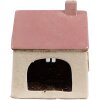 Clayre & Eef 6CE1900 Theelichthouder Huis Beige Roze 13x10x16 cm Keramiek