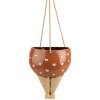 Clayre & Eef 6CE1863 Decoratie Bloempot Roze Beige Keramiek 17x15x20 cm