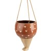 Clayre & Eef 6CE1863 Decoratie Bloempot Roze Beige Keramiek 17x15x20 cm