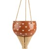 Clayre & Eef 6CE1863 Decoratie Bloempot Roze Beige Keramiek 17x15x20 cm