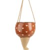 Clayre & Eef 6CE1863 Decoratie Bloempot Roze Beige Keramiek 17x15x20 cm